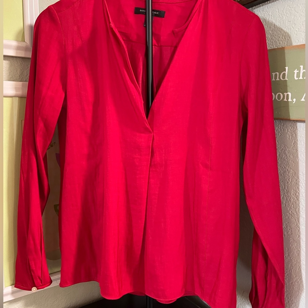 Banana Republic Vibrant Red Blouse #062
